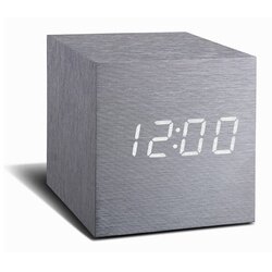 Gingko siva budilka z belim LED zaslonom Cube Click Clock Cene