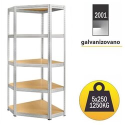 Mdc polica ugao metal-medijapan 180x70x70x30cm, 5x250kg 2001 Cene