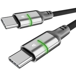 Avax Kabl CB632 Steely Led / USB-C to USB-C / 60W / 1m braided / Black Cene