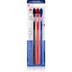 Swissdent Profi Colours Trio Soft-Medium srednje trda zobna ščetka 3 ks odtenek Black, Red, Blue Cene