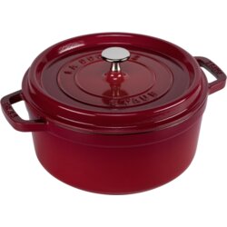 Staub Round Cocotte, 24cm cast iron, cherry Cene