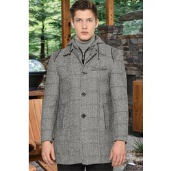Dewberry PLT8335 MEN'S COAT-STRAIGHT PLAID GREY Cijene