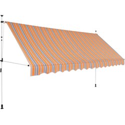 vidaXL tenda na ručno uvlačenje 350 cm žuto-plava prugasta Cijene