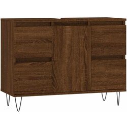 Maison Chic Kopalniška omarica - Kopalniški kabinet rjavi hrast 80x33x60 cm inženirski les, (21794461) Cene
