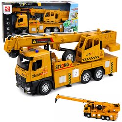 Truck with Crane Adjustable Metal Cab Lights Sounds Drive 1:12 Cene