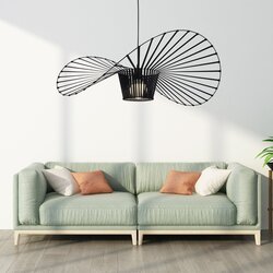 Nettlife Moderna viseča svetilka E27 črna Diam.80cm Design Klobuk Polikarbonat Max.40W za dnevno sobo jedilnico kuhinjo, brez žarnice, (22122975) Cene