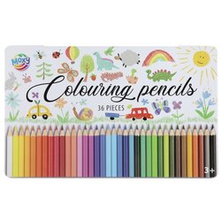  Barvni svinčniki v pločevinasti škatlici 36 kosov Cene