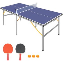 Timeless Tools Zložljiva notranja miza za namizni tenis z mrežo in nastavljivimi nogami, (5000347055) Cene