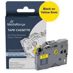 Mediarange Label Tape Cartridge, Replacing Brother TZ-621/TZe-621, 9mm, 8m, Laminated and Permanent Adhesive, Black on Yellow Cijene