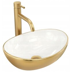 BASARO Umivalnik Sofia Gold / White Cene
