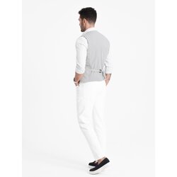 Ombre Men's jacquard suit vest without lapels - light grey Cene