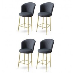 Hanah home set 4 barske stolice fora anthracite gold Cene