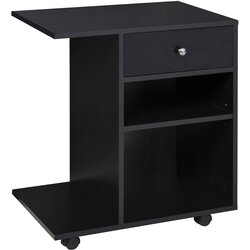 Vinsetto Črna lesena omara za tiskalnike z 1 predalom, 2 policama in polico za procesor, za pisarno 60x40x68,5 cm, (20754113) Cene