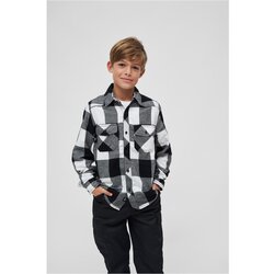 Brandit Children's plaid shirt white/black Cene