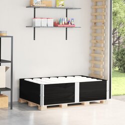 vidaXL Paletni okvirji 2 kosa črni 150x100 cm trdna borovina Cene