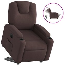 Maison Chic Električni naslanjač - Relax naslanjač s funkcijo vstajanja temno rjavo blago, (22062142) Cene
