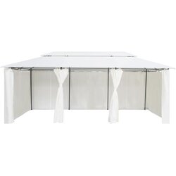 Paviljon z zavesami 600x298x270 cm bel 180g/m² Cene