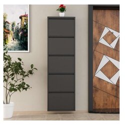 Hanah home ormar za cipele 5 piece metal anthracite Cene
