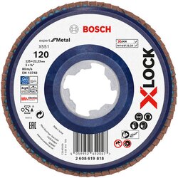 Bosch X-Lock Flap disk X551 2608619818, P120, 125 mm, Ravni, 10 komada Cene