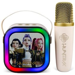 KPop Demon Hunters Huntrix Popsing LED brezžični karaoke zvočnik z dvema mikrofonoma krem barve za PC & mobilne telefone OTL Cene