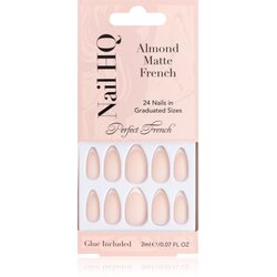 Nail HQ Almond Matte French umetni nohti z lepilom 24 kos Cene