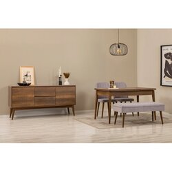 Hanah home rasklopivi trpezarijski set (sto, stolice i komoda – 5 komada) Vina 02 0701 869VEL8790 Cene