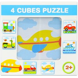 Mix Puzzle s kockami, 4 kosi - Vozila Cene