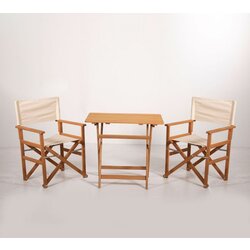 Hanah home MYR03 Cream Garden Table & Chairs Set (3 Pieces) Cene