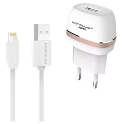 Konfulon kućni punjač C25+S05 2xUSB 5V 1A sa iphone lightning kablom beli Cene