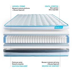 Bodycare 90x200 cm Vzmetnica iz žepkastih vzmeti in spominske pene - BodyFlex, (21615248) Cene