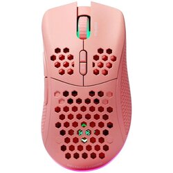 DELTACO GAMING Bežični Miš Ultralight 70g, RGB, SPCP6651, 400-4800 DPI, 1000 Hz, Roza Cene