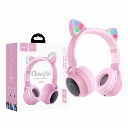hoco. bežične stereo slušalice, bluetooth v5.0, 300mAh - W27 cat ear pink Cene