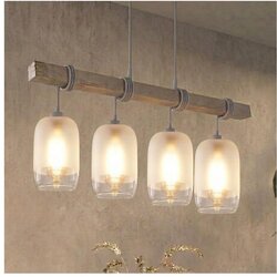 Brilagi Luster na sajli WOOD GLASS 4xE27/60W/230V borovina/siva/bela Cene