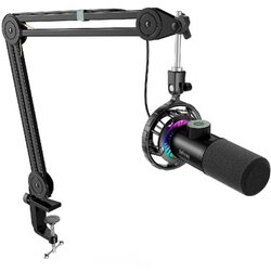 Fifine T658 usb rgb dynamic microphone with boom arm stand - black Cene