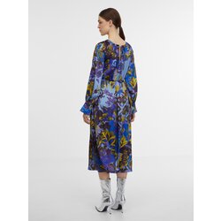 Orsay Blue Women's Patterned Satin Midi Dress - Women's Cene