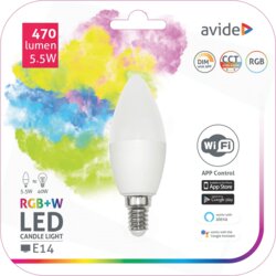 Avide pametna sijalica, led 5.5W, E14, rgb+w, wifi - smart led candle 5.5W wifi Cene