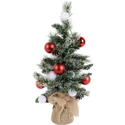 LUCA LIGHTING božično drevo belo z rdečo barvo 60 cm vklj. led s časovnikom - jack Cene