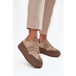 Zazoo Leather Suede Women's Sneakers On Platform Cene