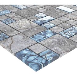 Mosaic keramika 22 pcs Siva i plava 50 x 50 cm Stakl - Siva i plava 22 Cene