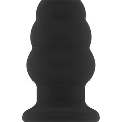 SONO No.50 Medium Hollow Tunnel Butt Plug 4 Inch Black Cene
