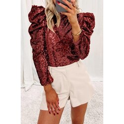 Fenzy Elegantni Top Sa Šljokicama, Bordo Cijene