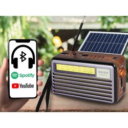 Ltc LIWA Retro LX521BTS prijenosni radio sa solarnim panelom – FM/AM/SW, Bluetooth, USB Cene