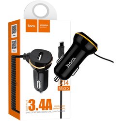 Hoco Auto punjač sa micro USB kabel, USB, 5 V/2.4 A, crna Cene