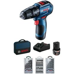 Bosch akumulatorska vibraciona bušilica - odvrtač GSB 12V-30 + 39-delni set pribora; 2x2,0Ah (06019G9101) Cene
