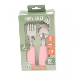 BABY CHEF set kašika i viljuška, roze Cene