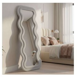 Hanah home podno ogledalo mundo oval, 65 cm x 170 cm, krem Cene