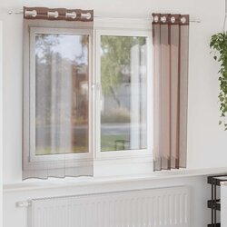 Voile zavjese s ušicama 2 kom smeđe 140x175 cm Cene