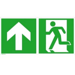 Signal rute za izbjegavanje aluminij Izlaz u slučaju nužde lijevo, smjer prema gore, ravno SafetyMarking 15.3026 (Š x V Cene
