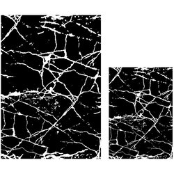 Mila Home komplet 2 črno-belih kopalniških preprog marble Cene