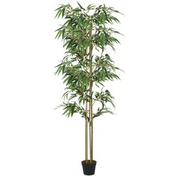 vidaXL Umetno bambusovo drevo 988 listov 150 cm zeleno Cene